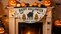Half Fan Banner Pumpkin Black Cat Bunting Flag