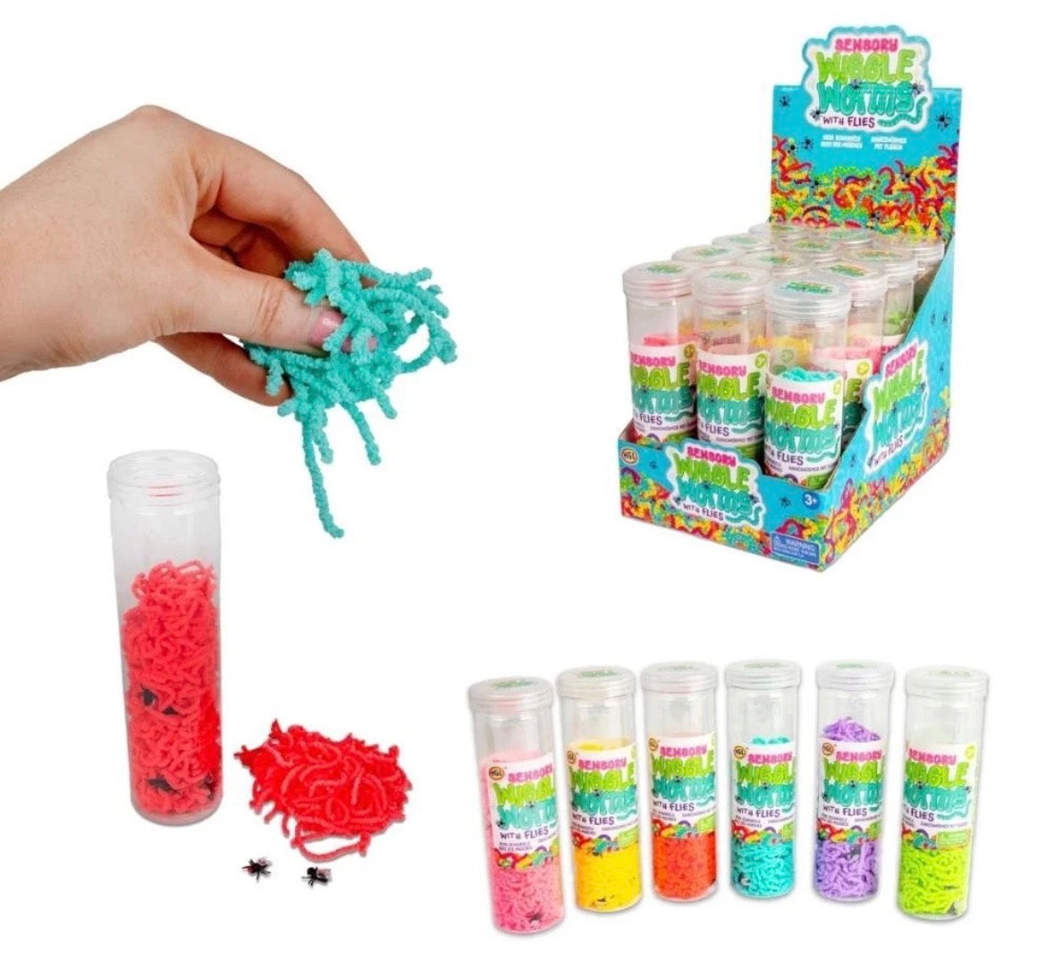 Wiggle Worm Squishy Fidget Toy x1
