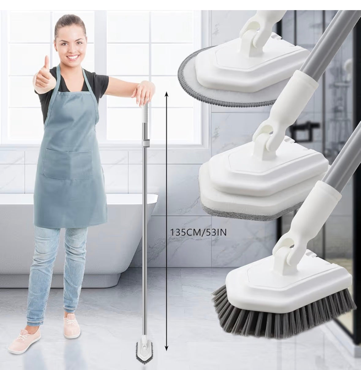 Shower Scrub Brush 3-in-1