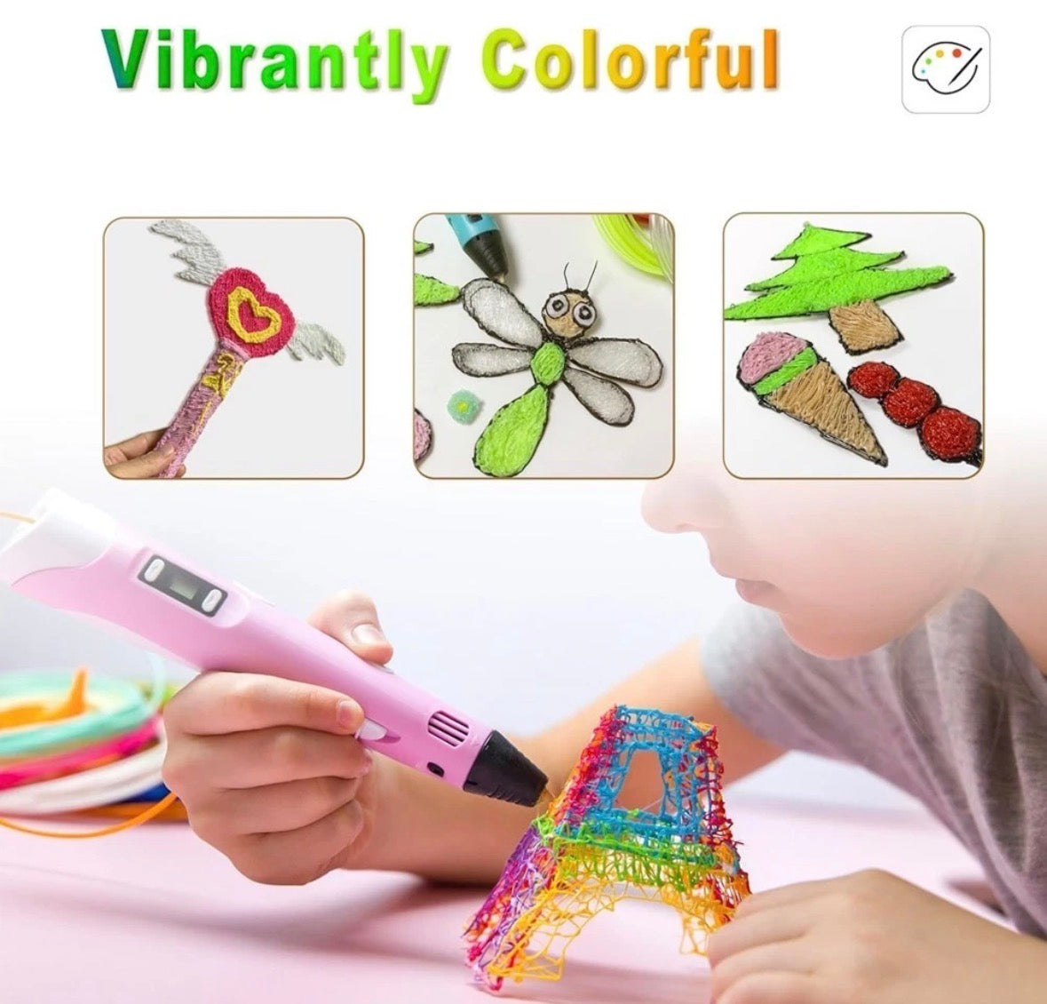 3D Printing Pen Set Doodle Printer Drawing 12color Filament
