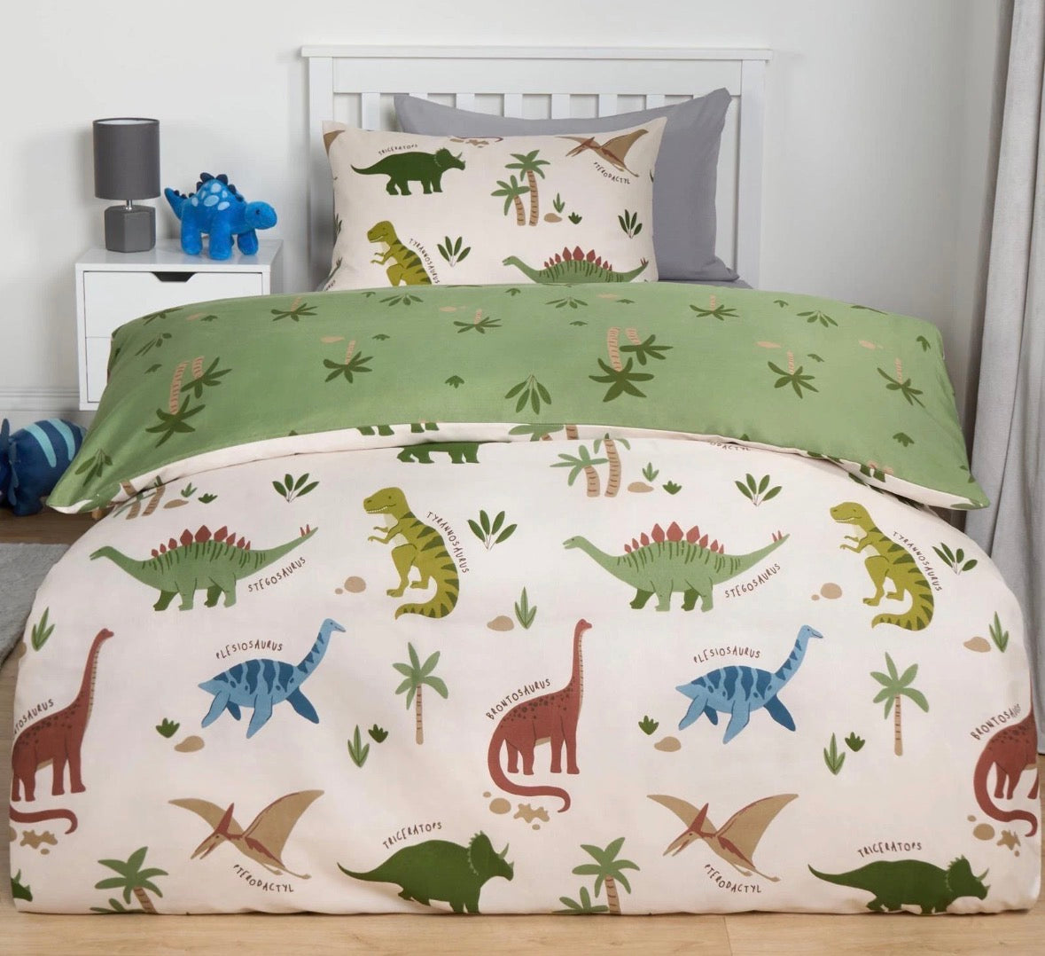Dinosaur Reversible Duvet Set- Single