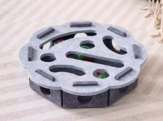 Cat Puzzle Toy Felt Puzzle Box Cat Exercise Toy With Ball