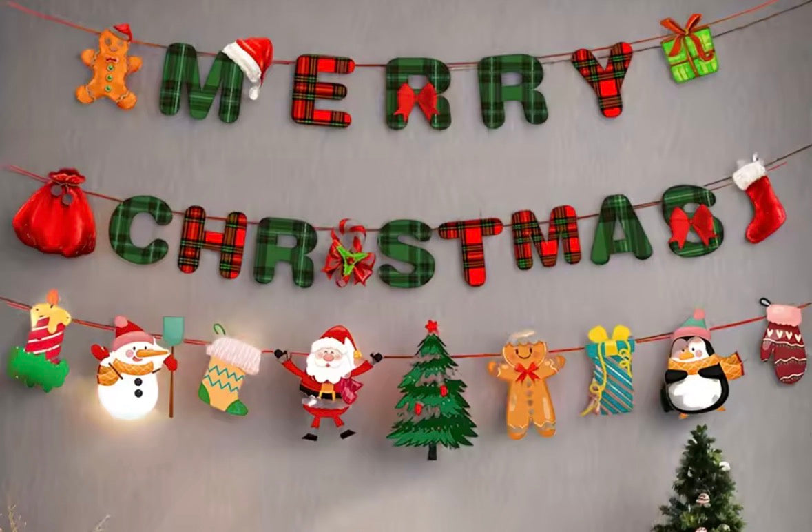 27pcs/3set Christmas Party Decoration-Merry Christmas