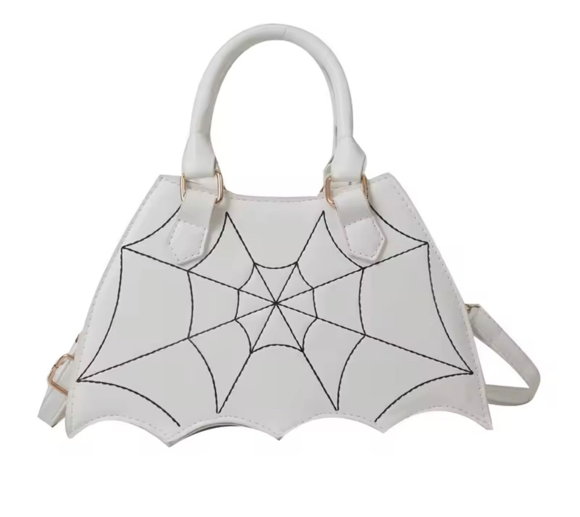 Gothic Style Shoulder Bag cobweb
