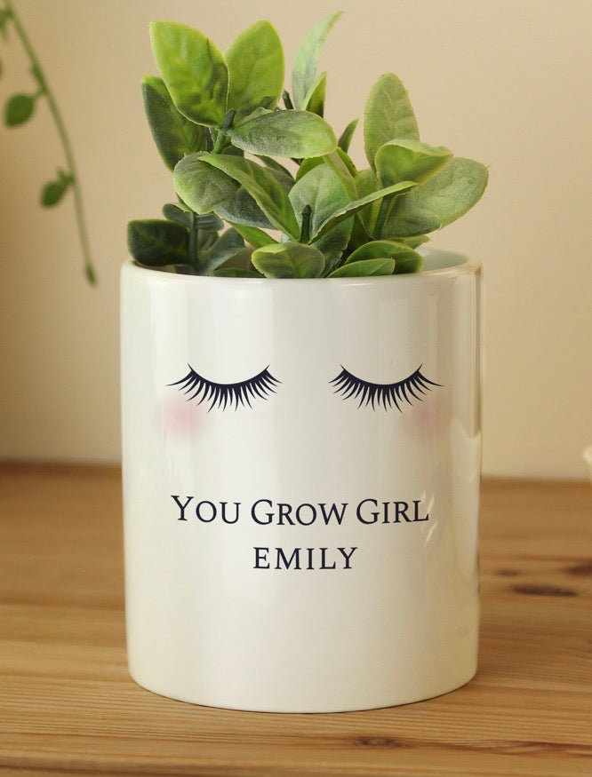 Personalised Eyelashes Ceramic Storage Pot