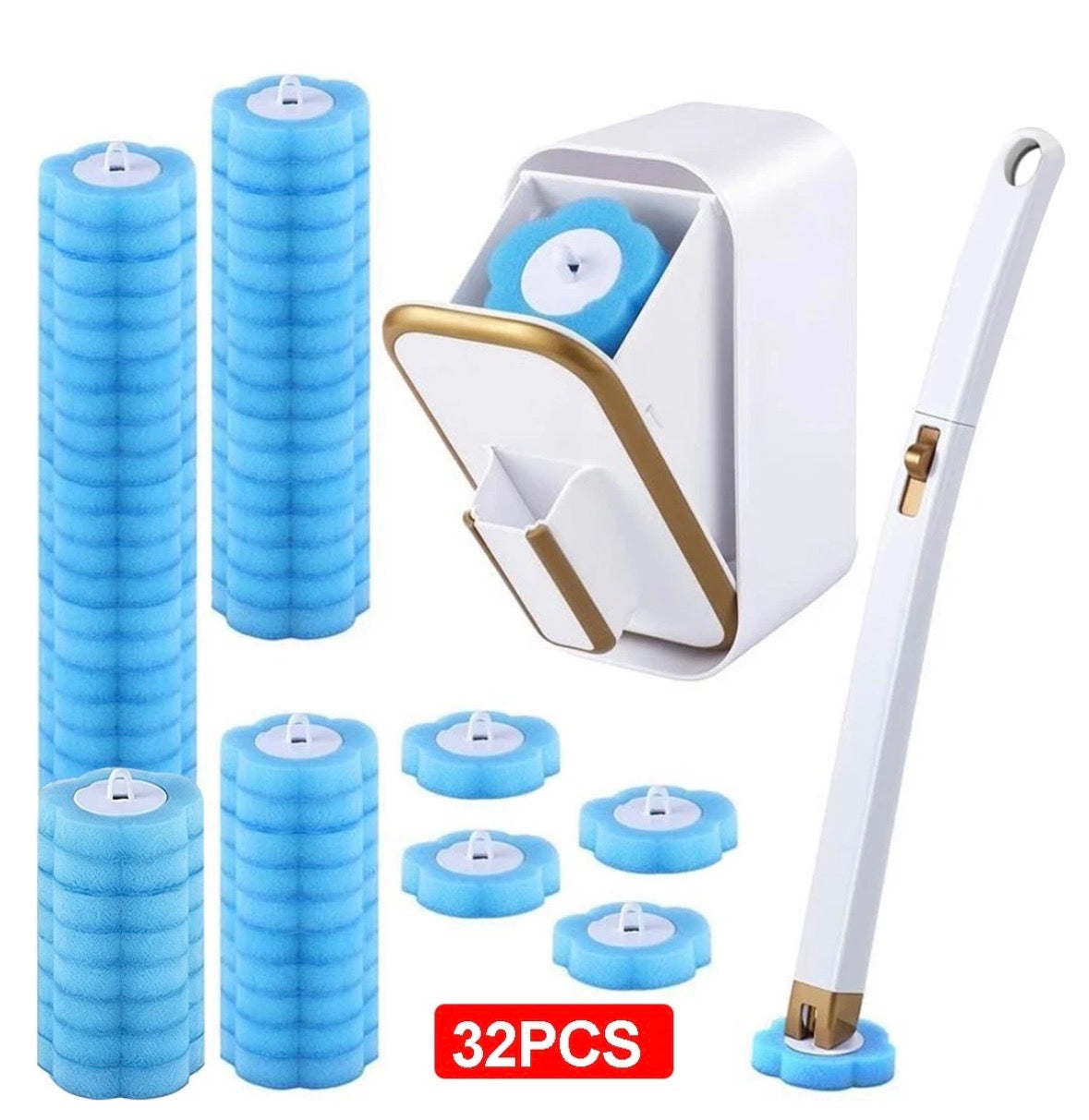 Disposable Toilet Brush Set Toilet Bowl Cleaning System Cleaners with Refills