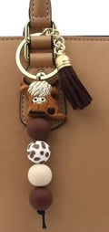 1 PC Highland Cow Silicone Keychain