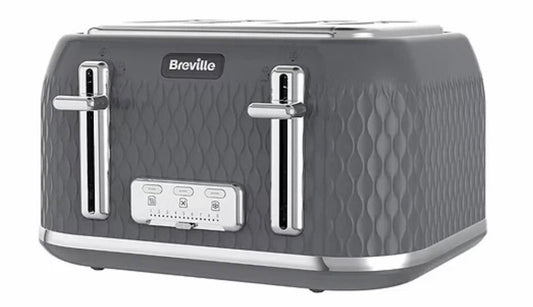 4 Slice Toaster with High Lift and Wide Slots Grey