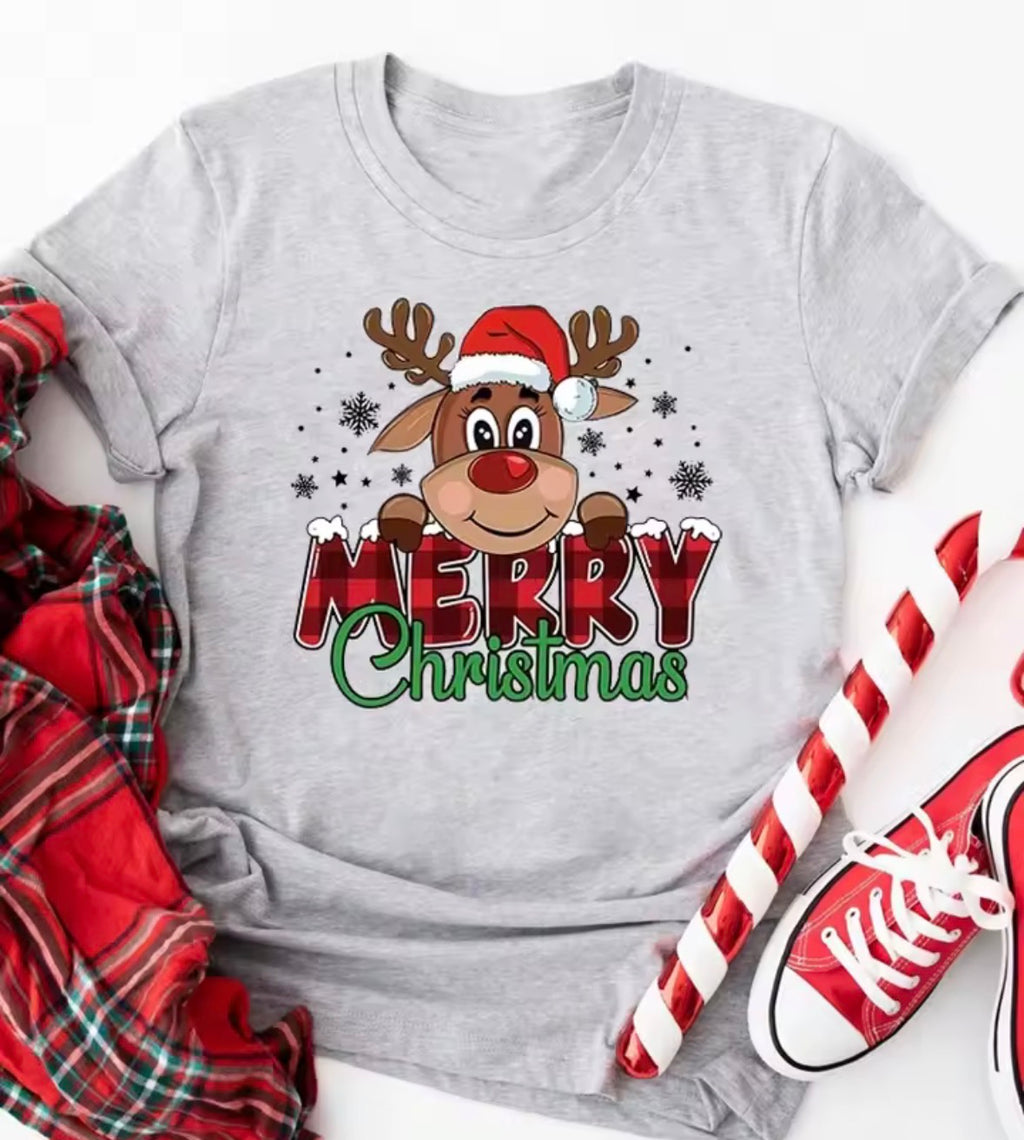 Cute Reindeer Print T-Shirt