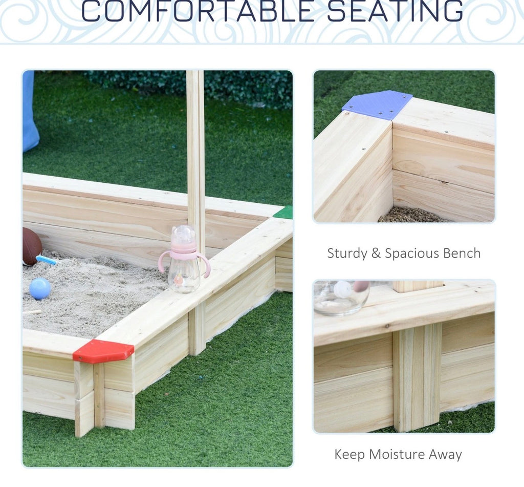 Square Wooden Sandpit Sandbox