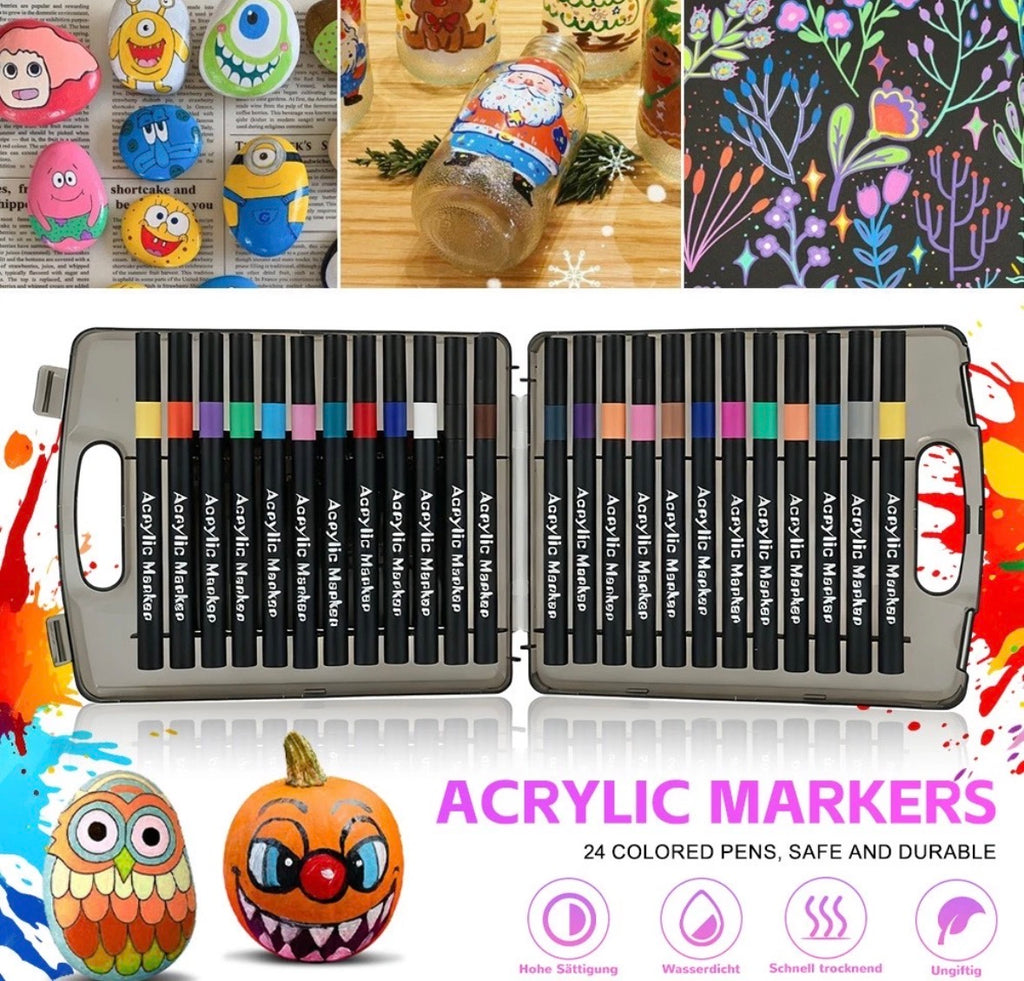 24 Colours Acrylic Paint Pens
