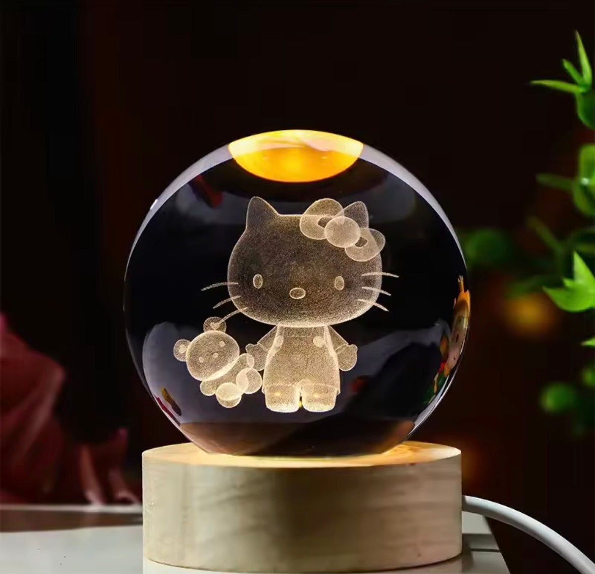 6cm Crystal Planet USB Night Light 3D Crystal Ball