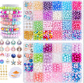 2 Box About 1190pcs Ocean Beads Bracelet Making Kit for Beginner Age 6-12
