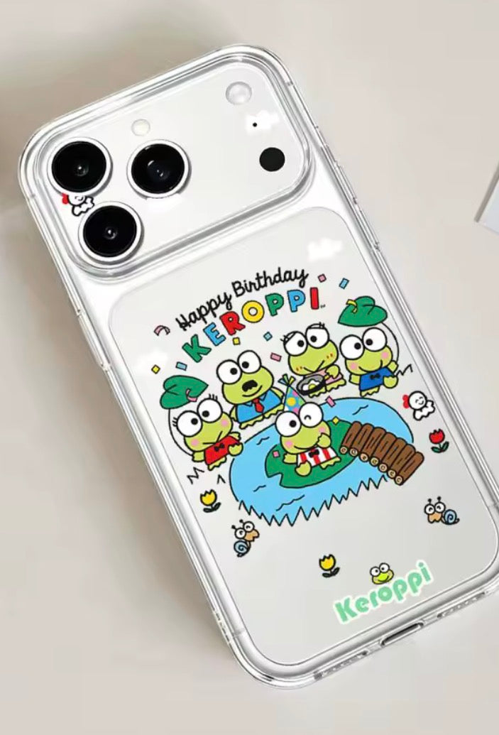 Cartoon Cute Frog K-Keroppi Phone Case For Transparent IPhone 17 Air 11 12 13 14 15 16 17 Pro Max