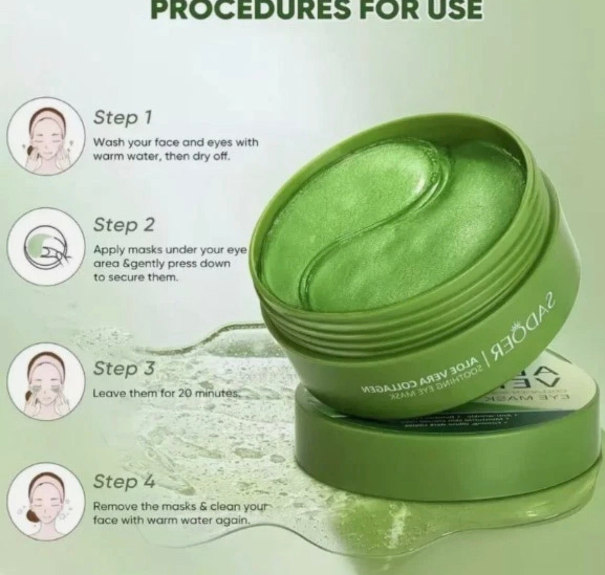 60Pcs Under Eye Patches Aloe Vera