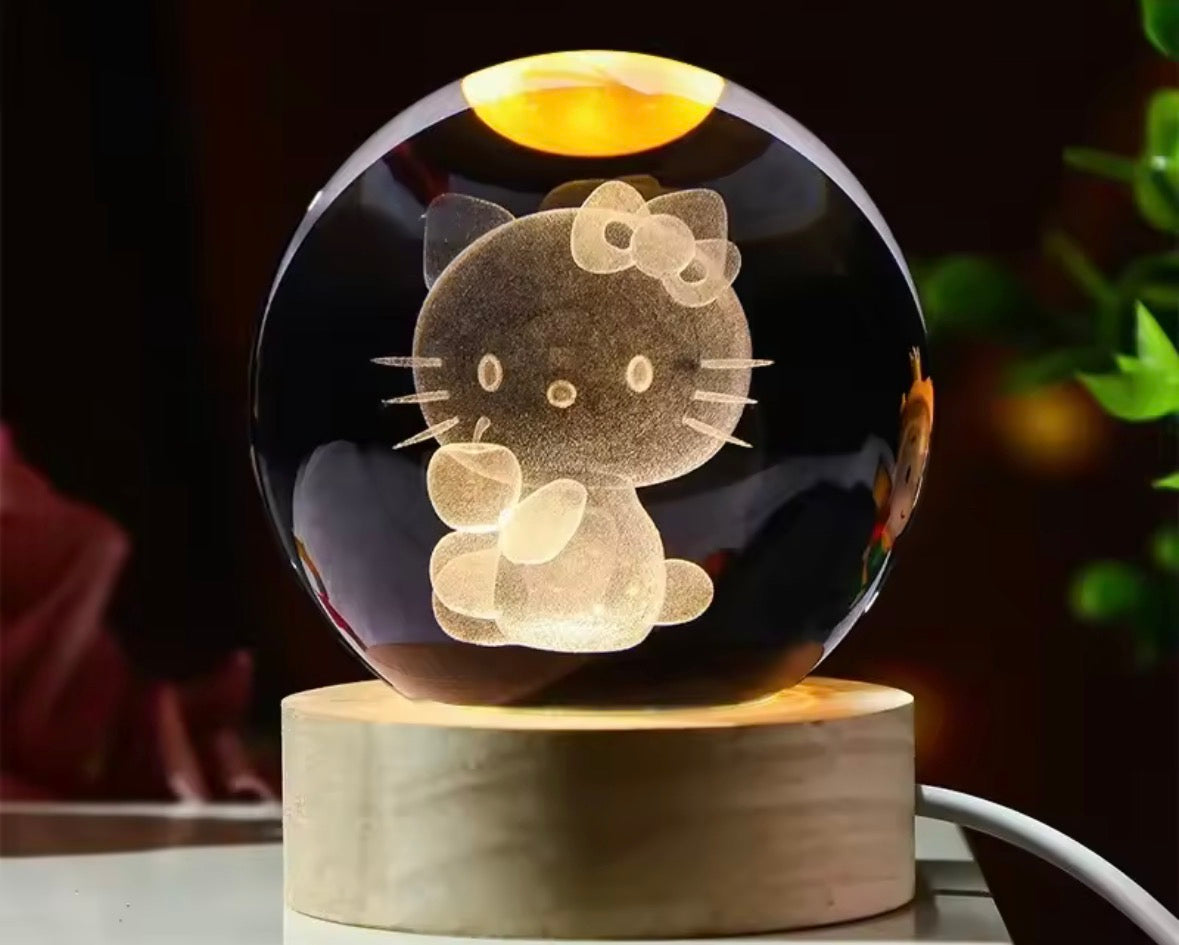 6cm Crystal Planet USB Night Light 3D Crystal Ball