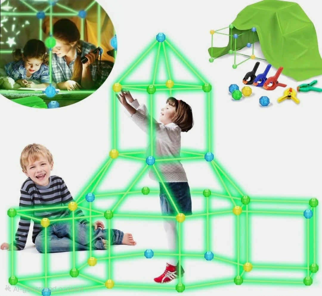 130 Pieces Glowing Building Stick DIY Cave Poles Educational Construction