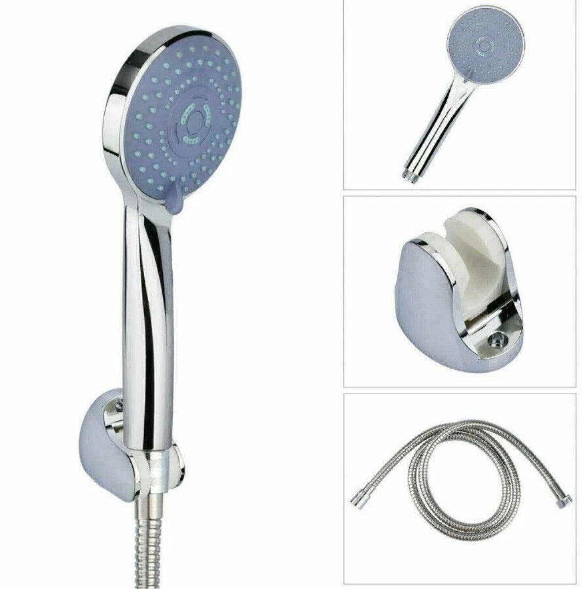 Shower Head High Pressure Universal Water Saving Chrome Large Bath 5 Mode New