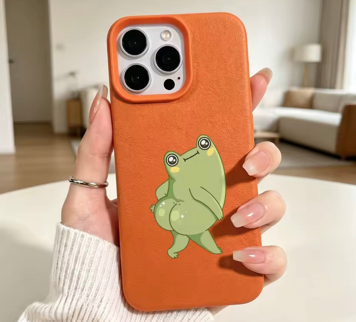 Cartoon Frog Big Butt Cover For Apple iPhone 17 Air 16 16E 15 14 13 12 11 X Plus Pro Max
