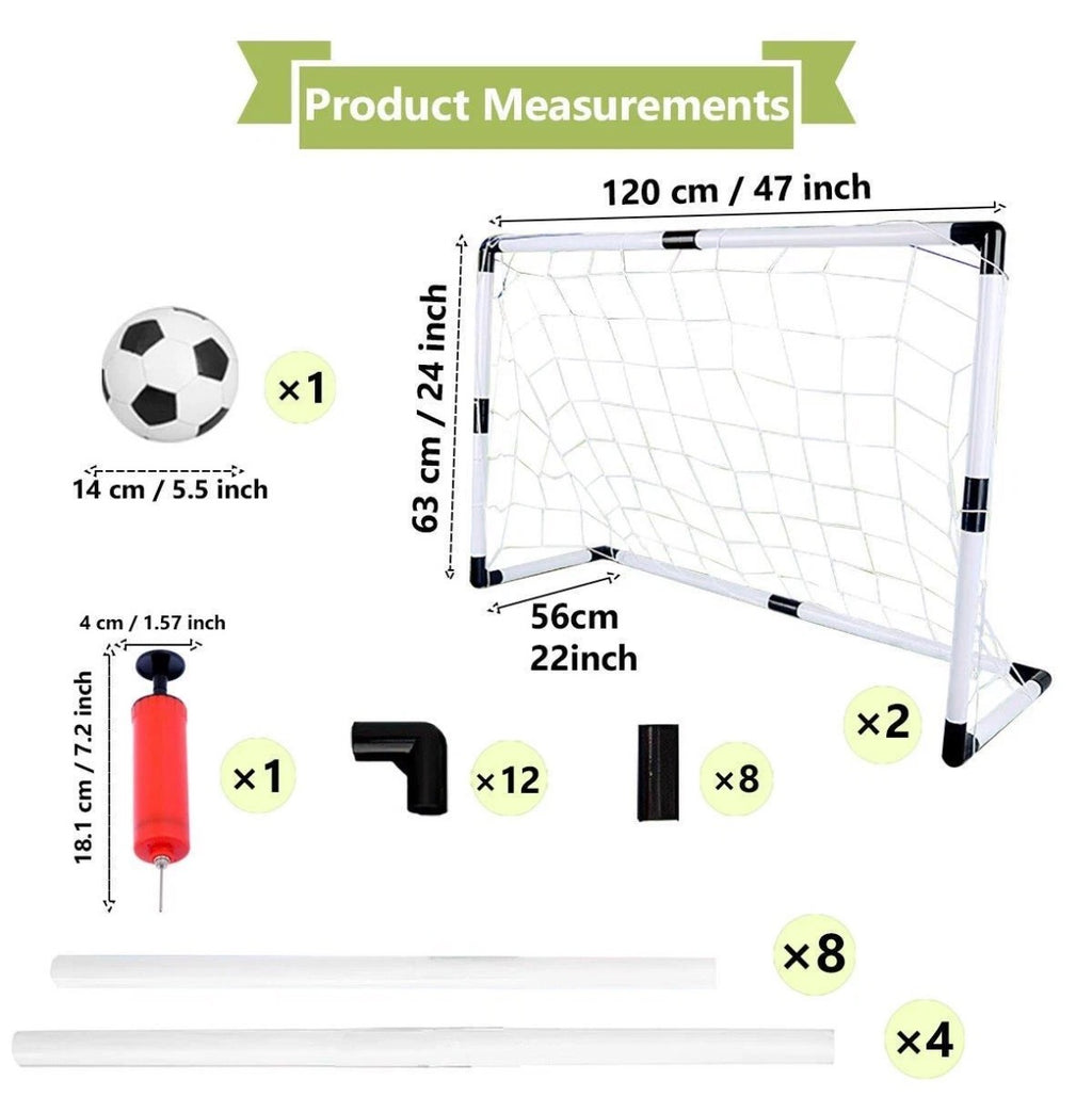 2 Football Ball Goals Post Net