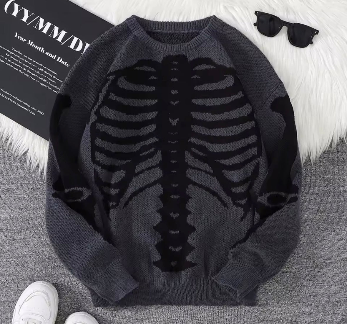 Backbone Print Sweater