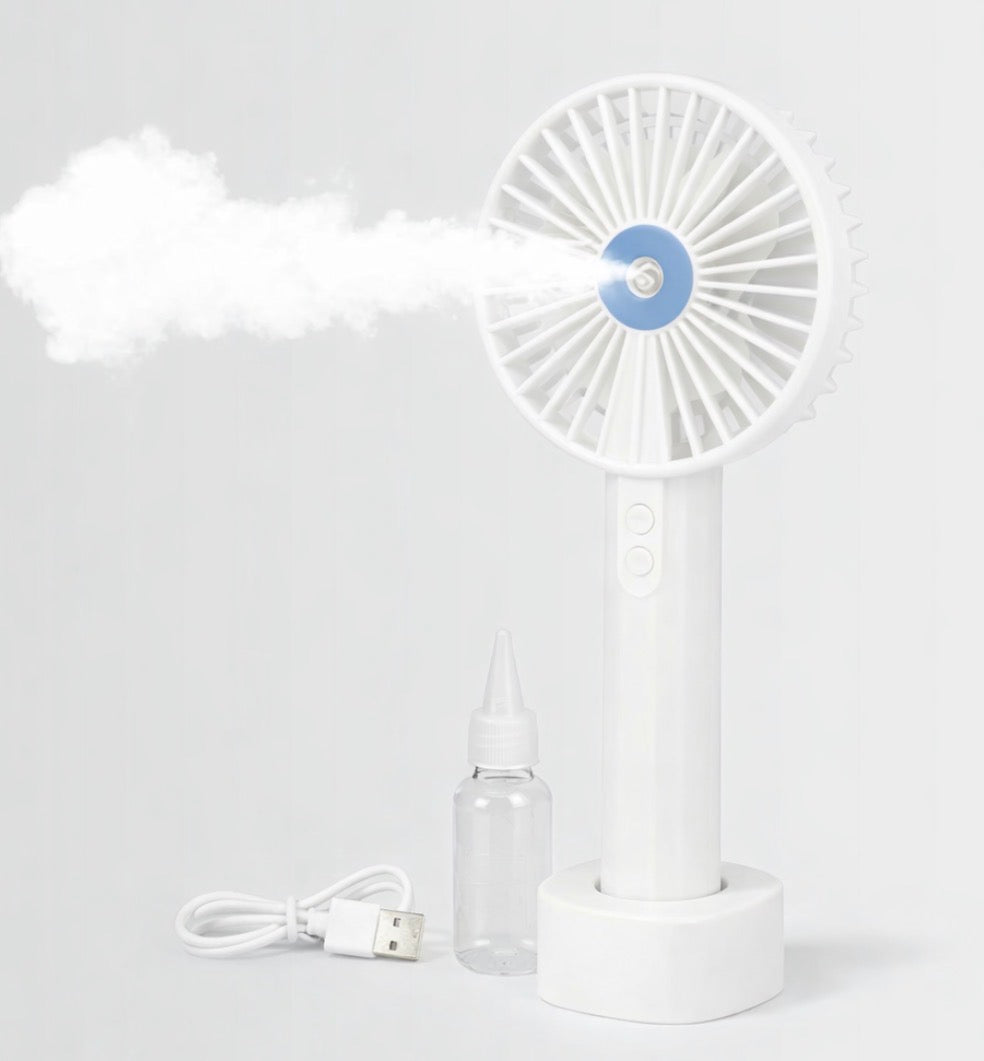 Portable Mist Spray Fan Mini Handheld Desk Cooler Fan USB Rechargeable Fan