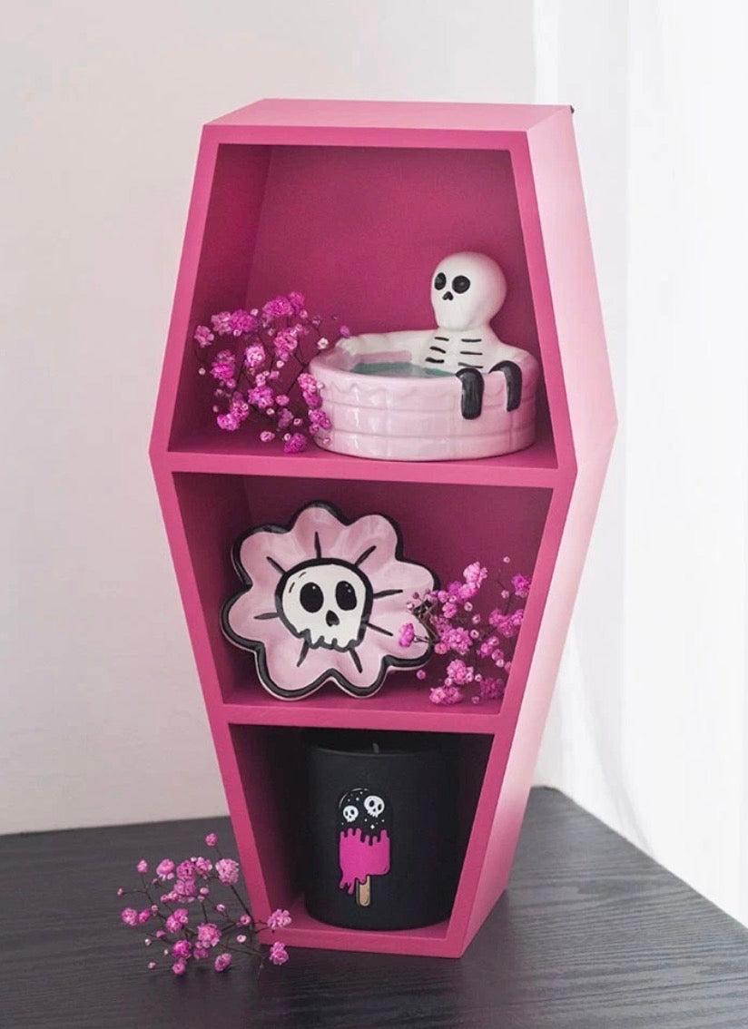 Small Hot Pink Coffin Shelf - H40.5CM X W21CM X D12CM