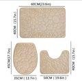 Set of Solid Color Simple Bathroom Water-absorbing and Non-slip Floor Mat Stone Pattern