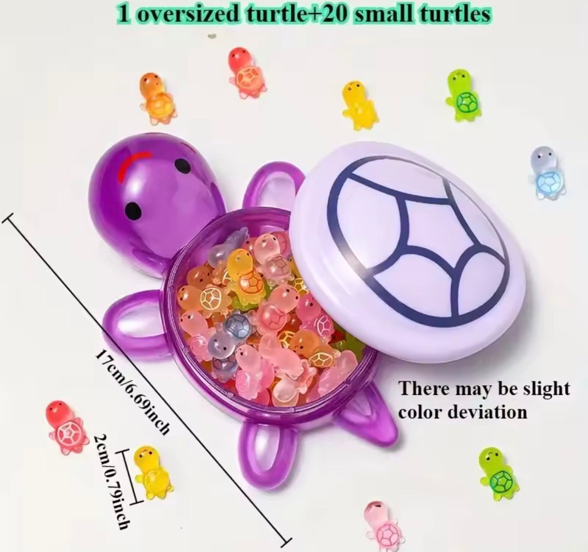 1+ 20pc Glow-In-The-Dark Resin Turtle