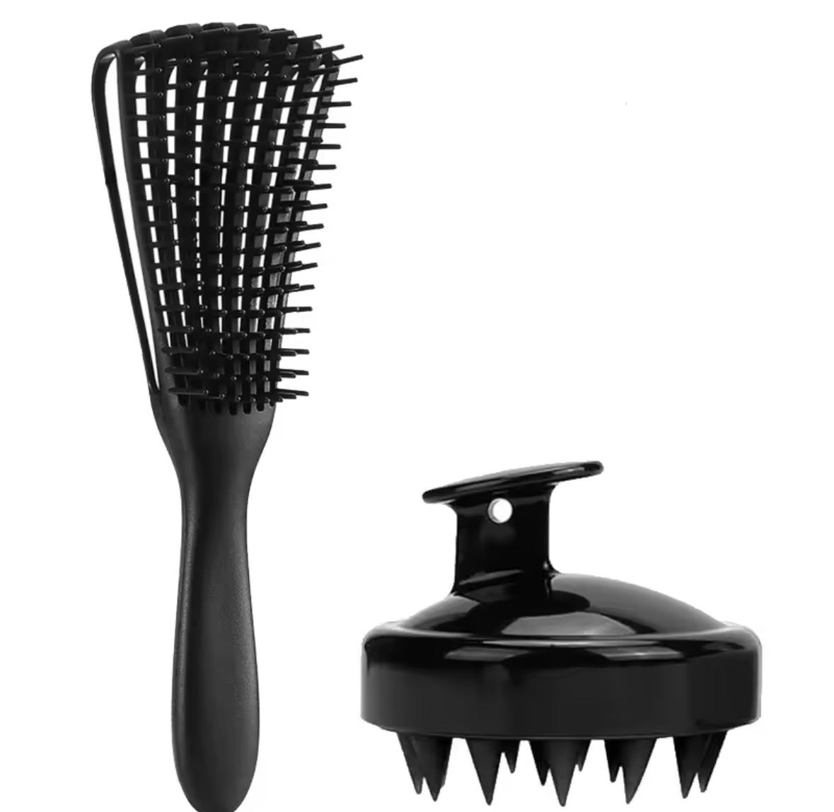 2Pcs/Set Detangling Hair Brush & Silicone Scalp Massager Brush