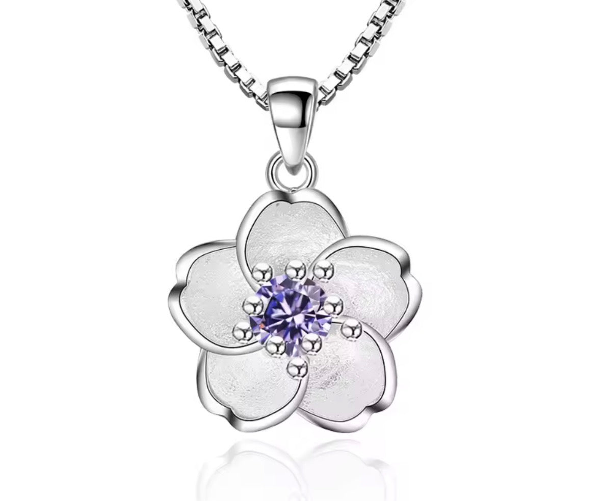 Sterling Silver Flower Necklace