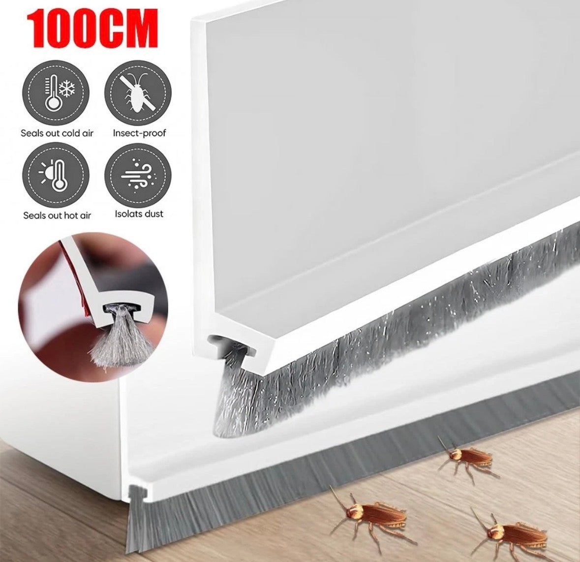 1Meters Window Brush Seal Strip Self Adhesive Weather Stripping Door Sweep