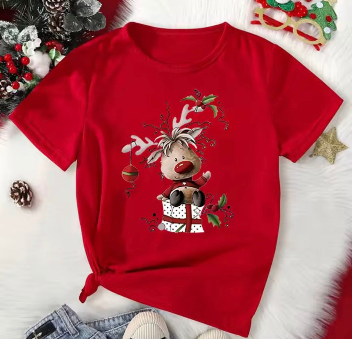 Reindeer Print T Shirt