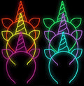 6pcs Noctilucent Unicorn Headbands