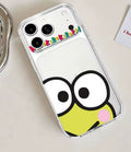 Cartoon Cute Frog K-Keroppi Phone Case For Transparent IPhone 17 Air 11 12 13 14 15 16 17 Pro Max