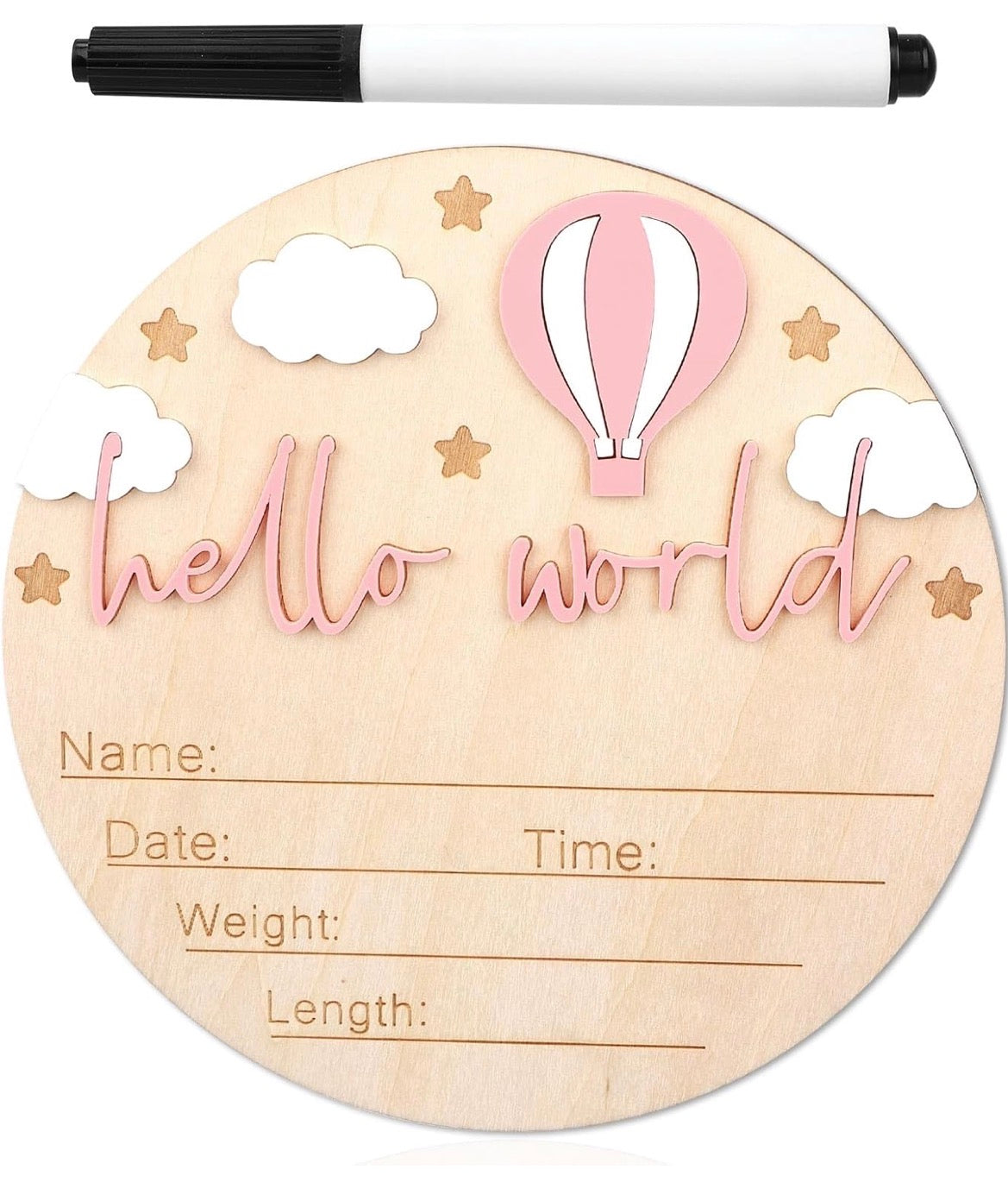 Wooden Baby Announcement Sign