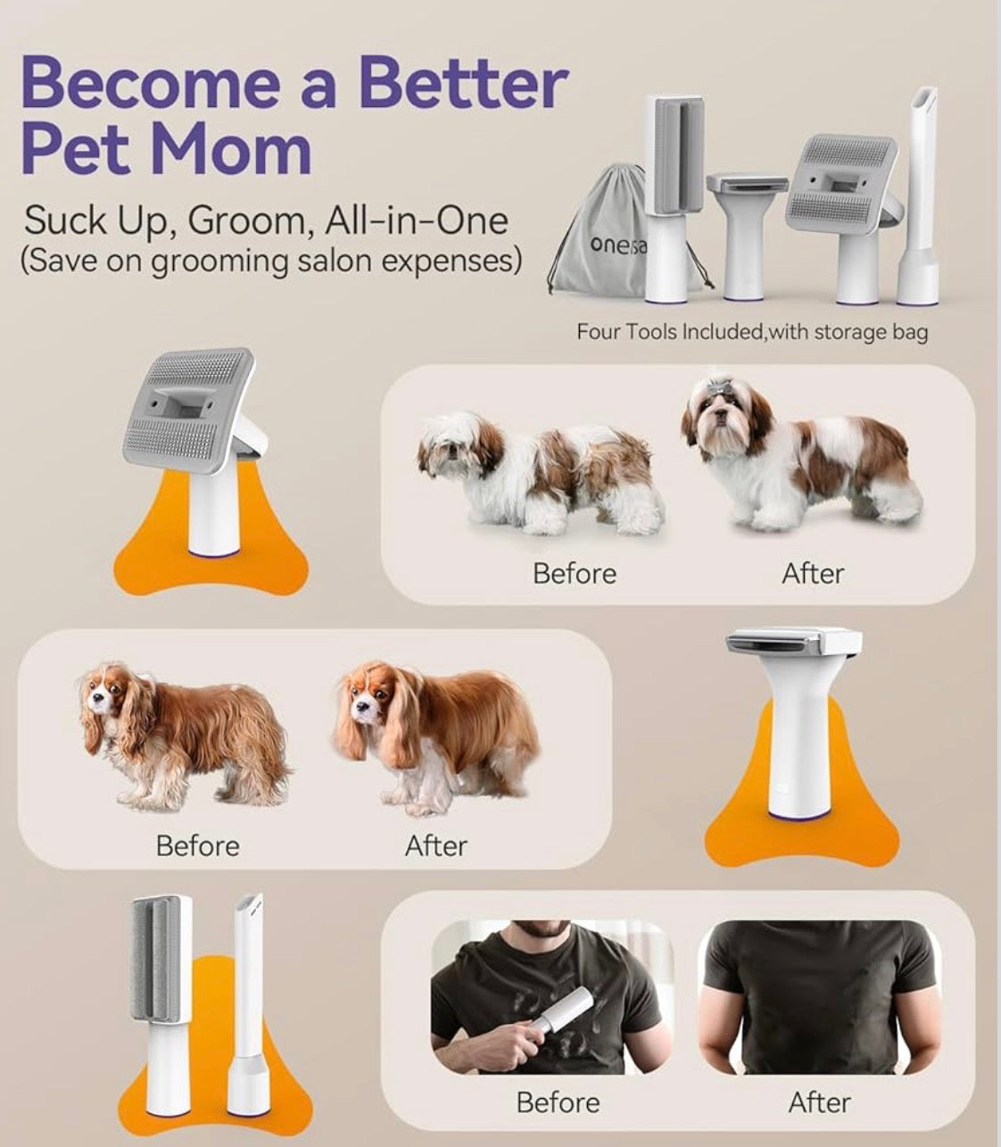 Dog Hair Removal Vacuume Kit