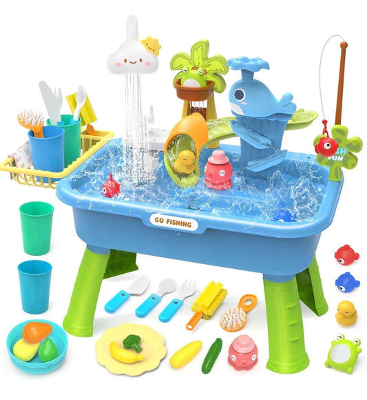 Water Table, Fishing Game Toy Kitchen Play Sink