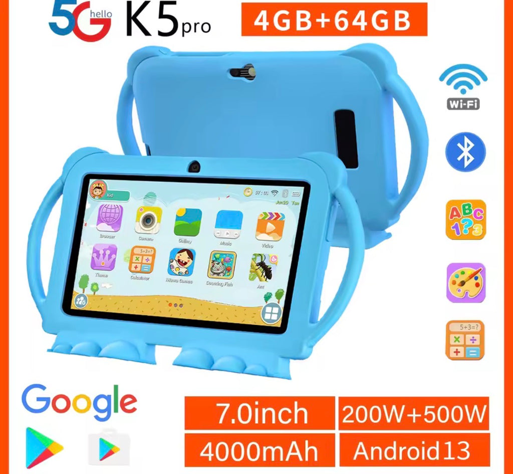 7 Inch Kids Tablet with Cartoon Proof Case