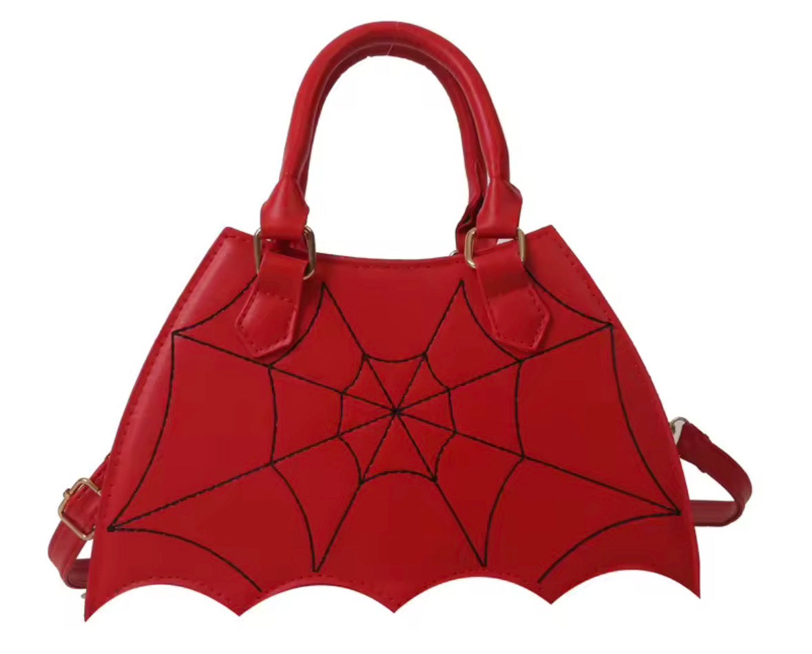 Gothic Style Shoulder Bag cobweb