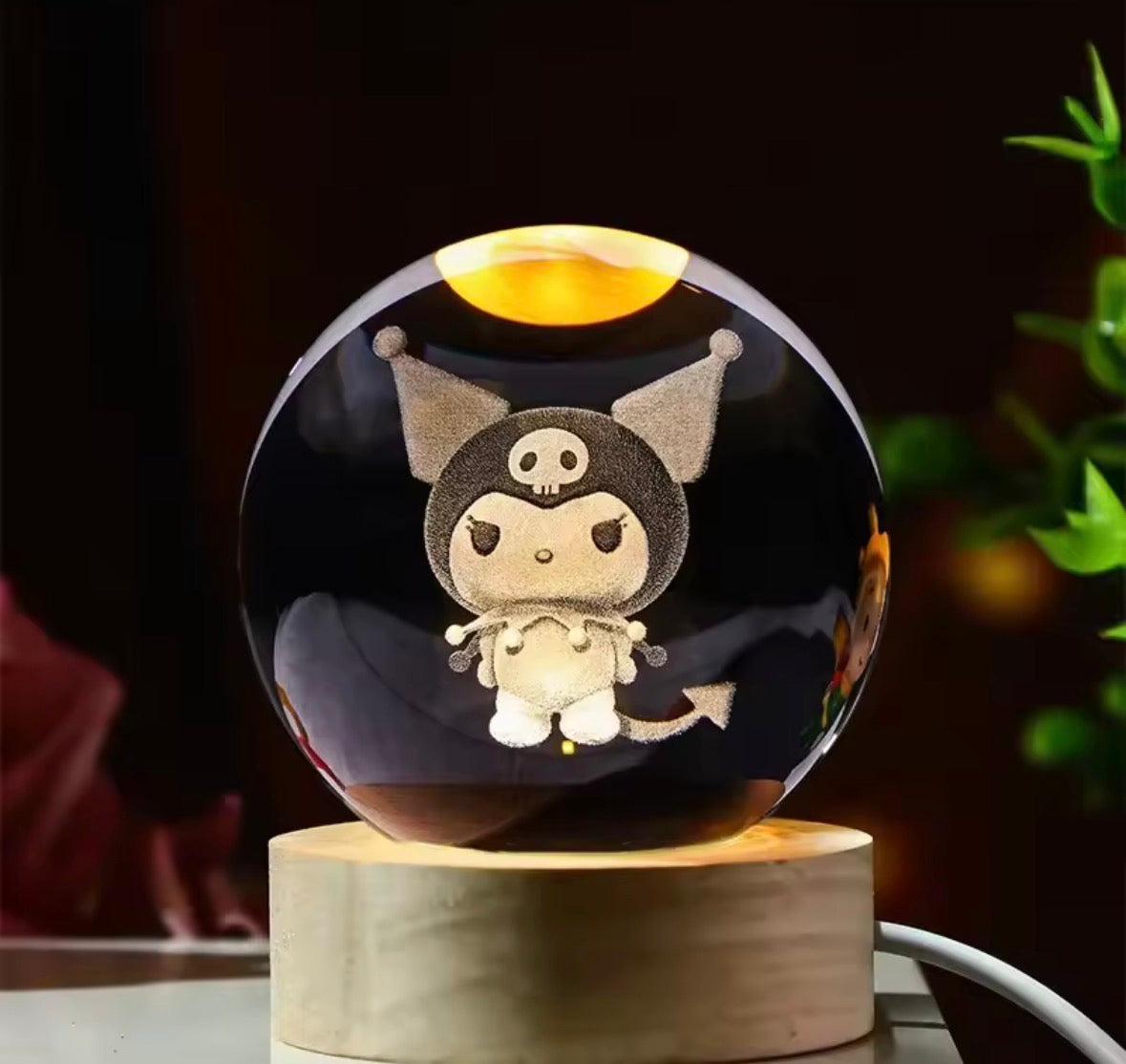 6cm Crystal Planet USB Night Light 3D Crystal Ball