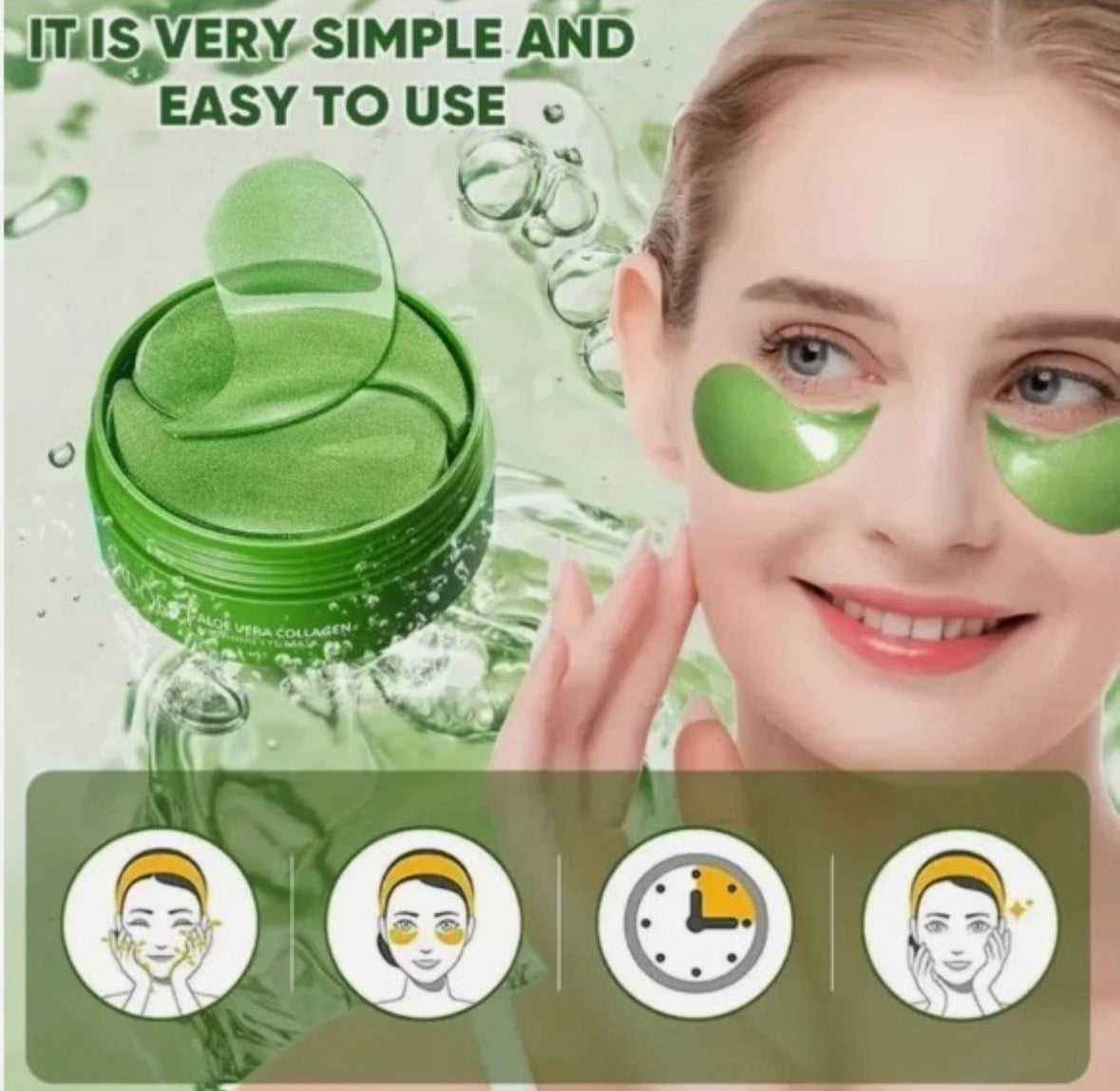60Pcs Under Eye Patches Aloe Vera