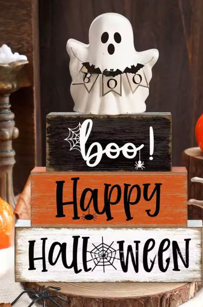 Wooden Halloween Ghost Decorative