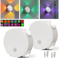 2PCS Magnetic RGB LED Night Light Smart Motion Sensor
