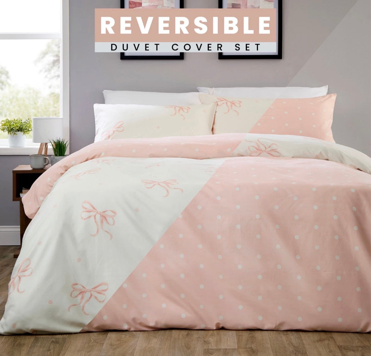 Reversible Bow Duvet set