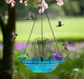 Hanging Solar Bird Feeder Bird Bath Easy Clean