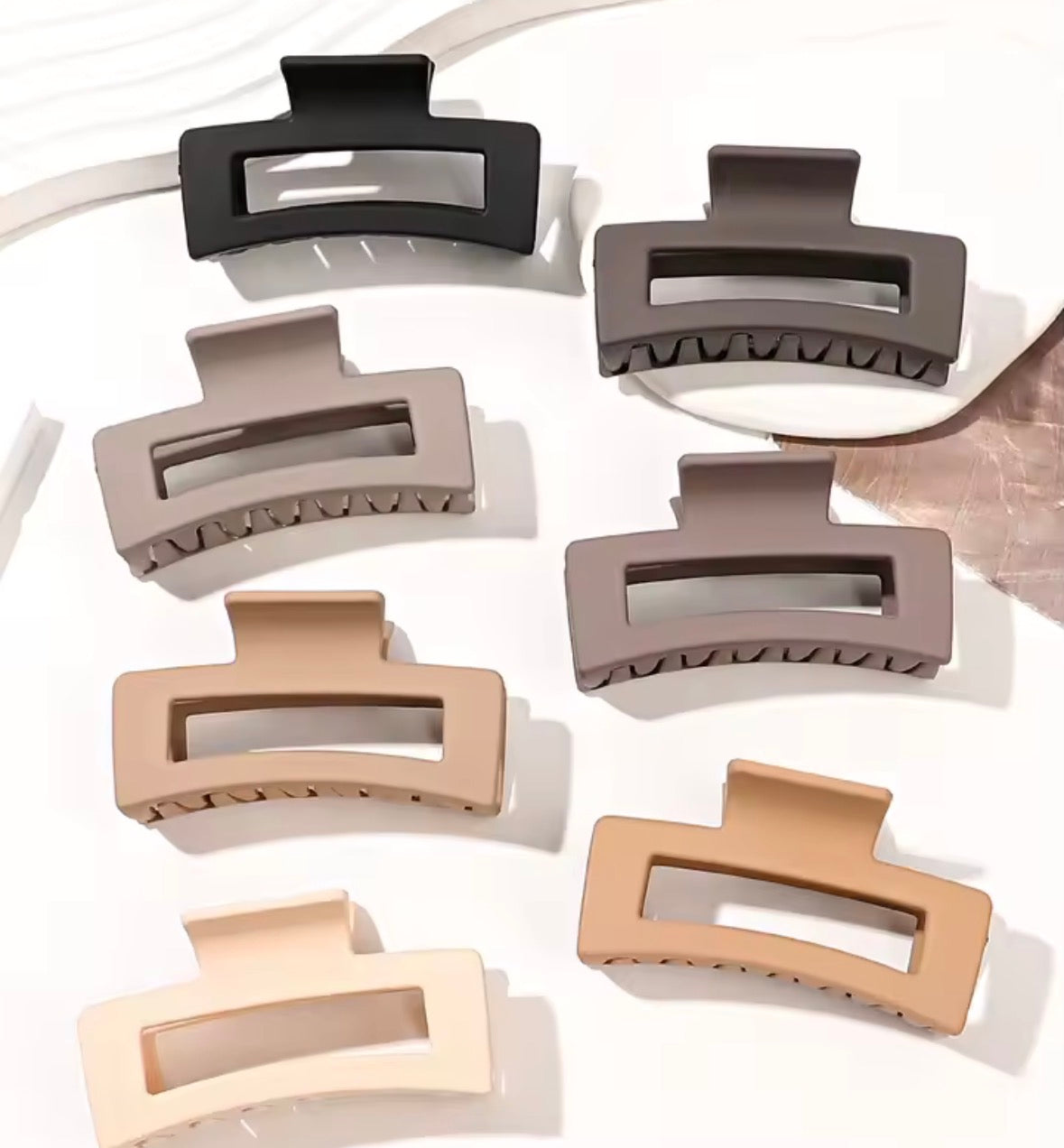 7Pcs 3.4" Medium Square Hair Claw Clips