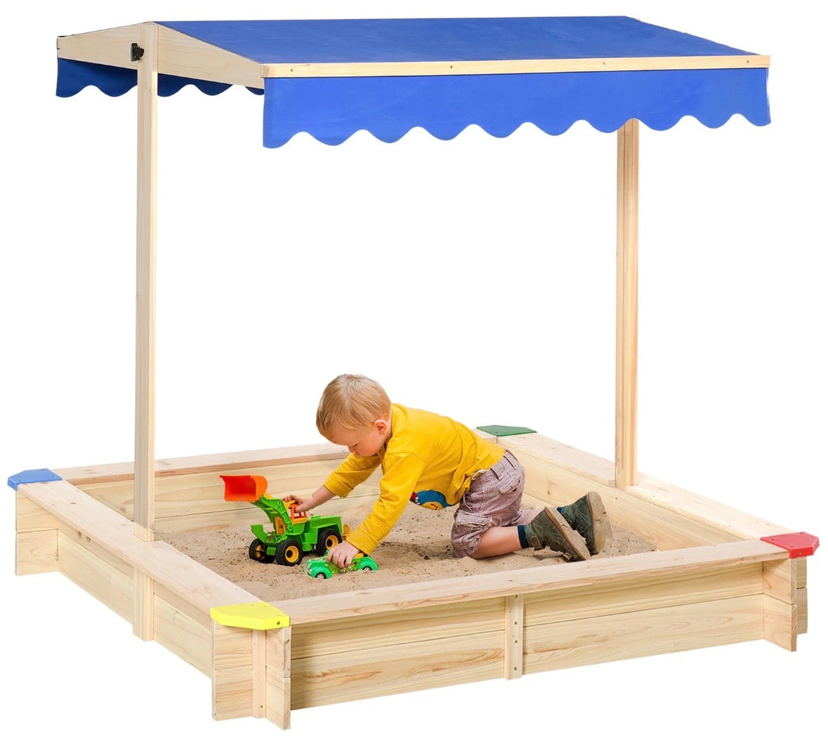 Square Wooden Sandpit Sandbox