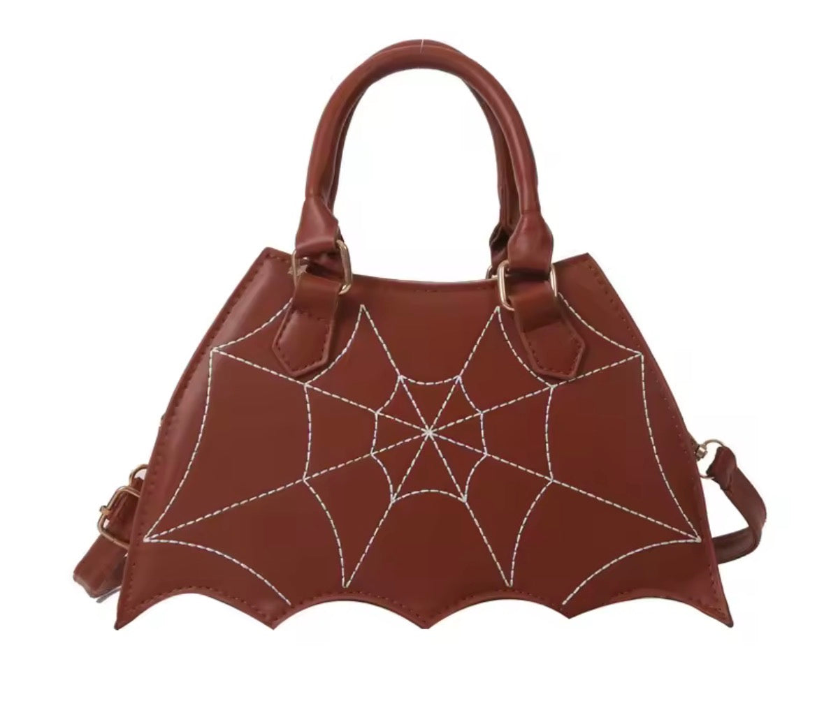 Gothic Style Shoulder Bag cobweb