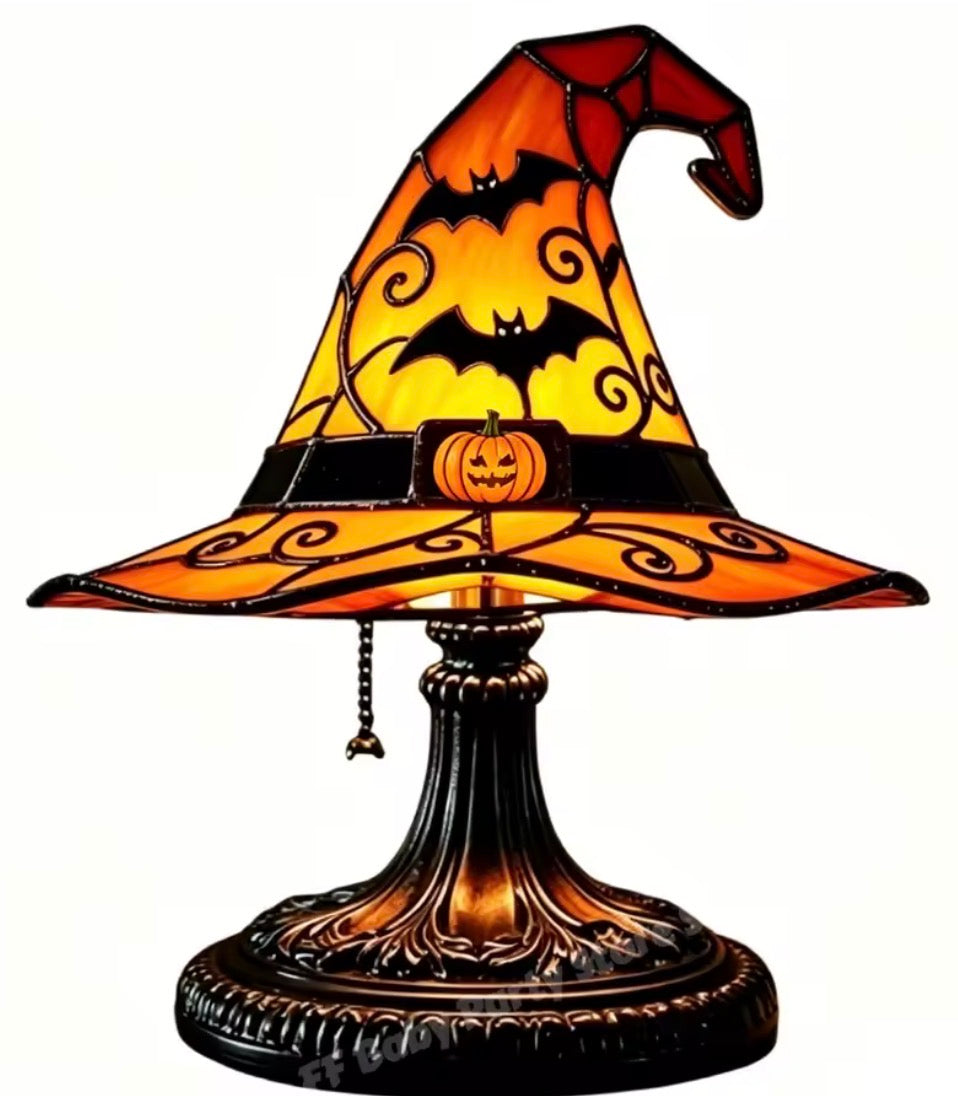 Stained Glass Witch Hat Lamp USB
